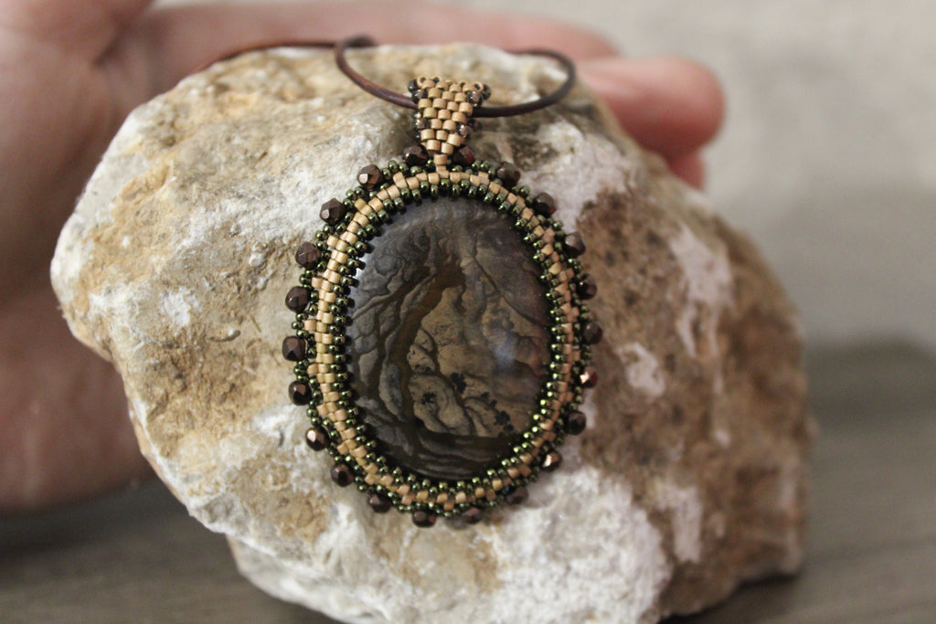 Muted Brown Estate Picture Jasper Necklace