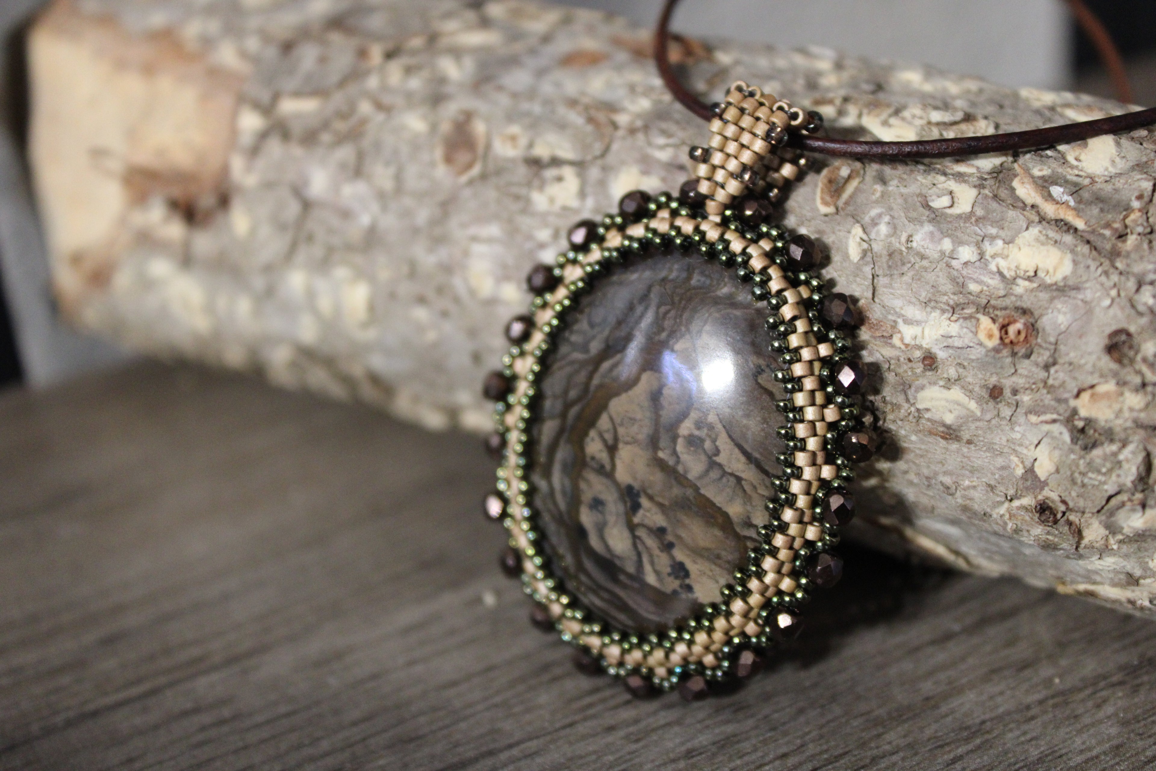 Muted Brown Estate Picture Jasper Necklace
