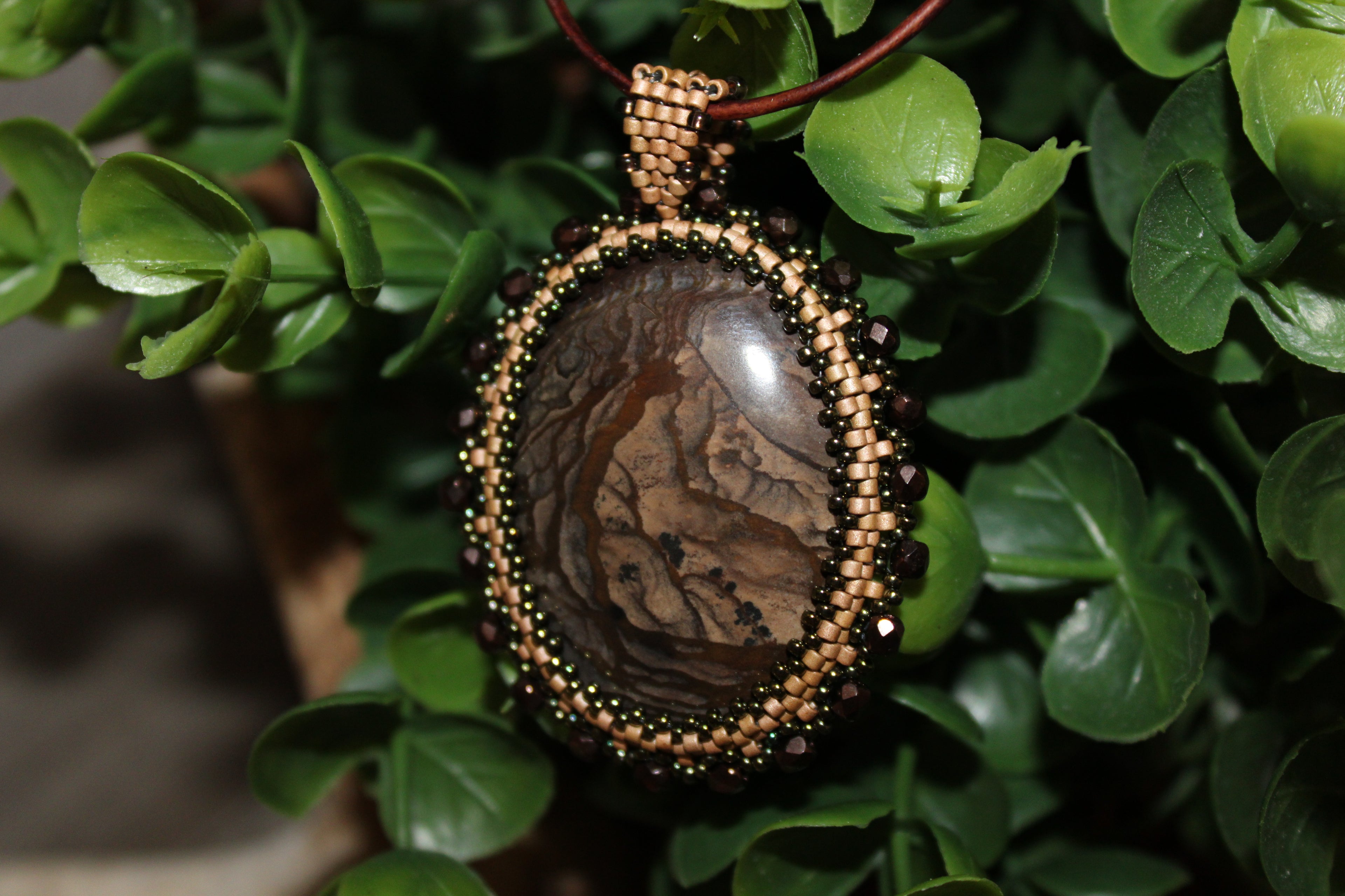 Muted Brown Estate Picture Jasper Necklace