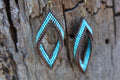 Blue and Brown Peyote Twist Earrings