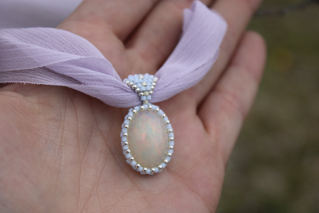 Opal Ribbon Necklace