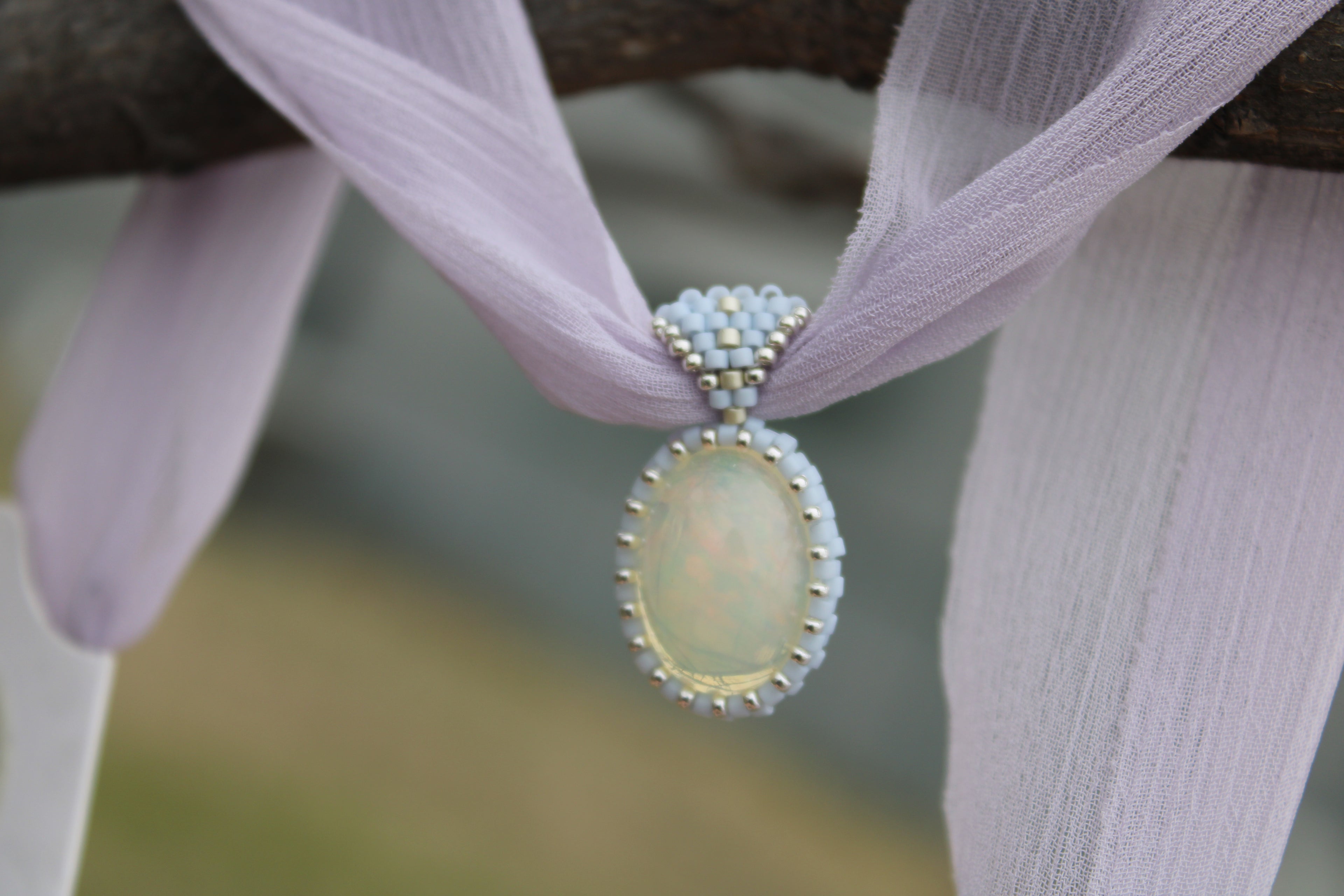 Opal Ribbon Necklace