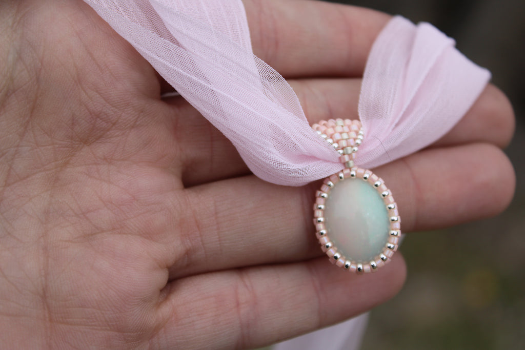 Opal Ribbon Necklace