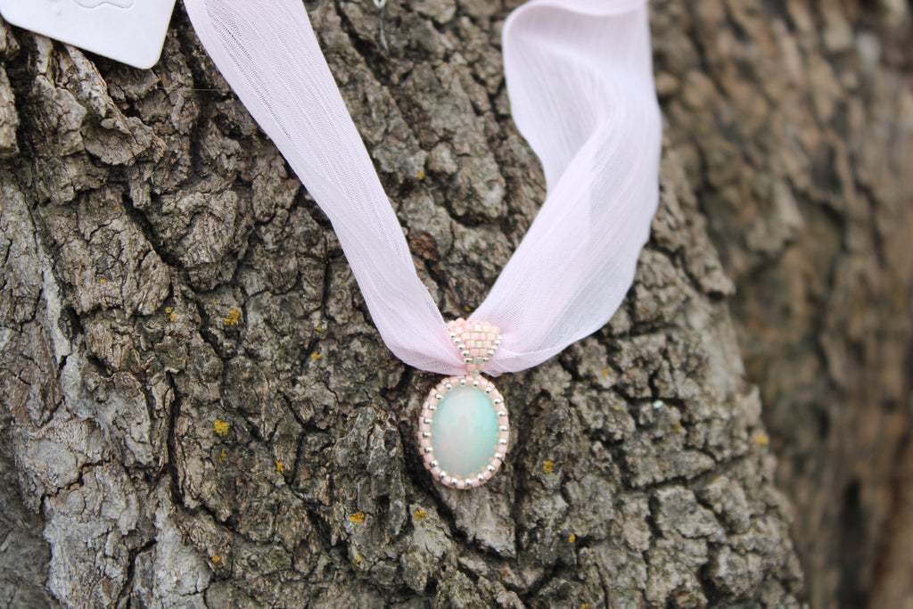 Opal Ribbon Necklace
