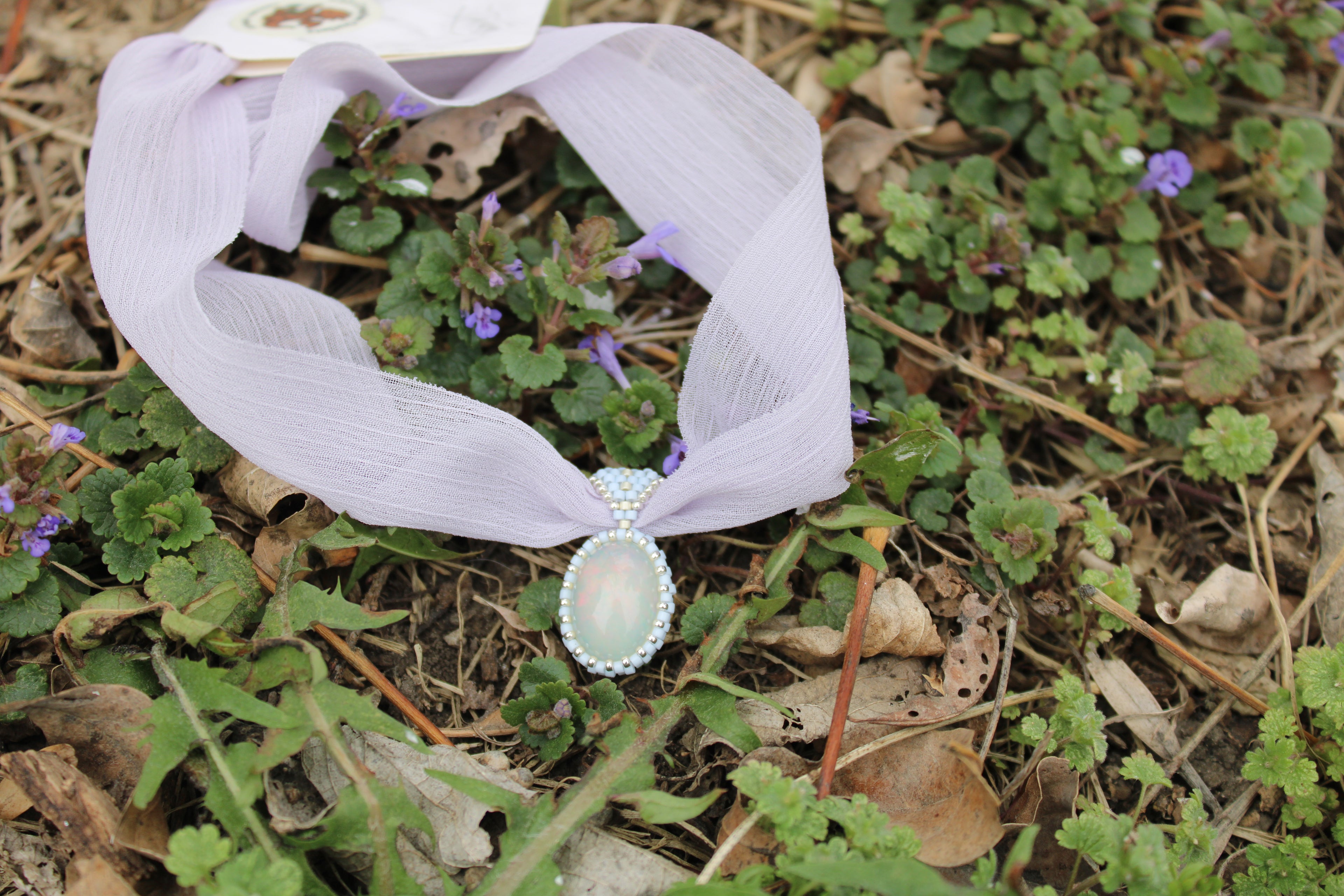 Opal Ribbon Necklace