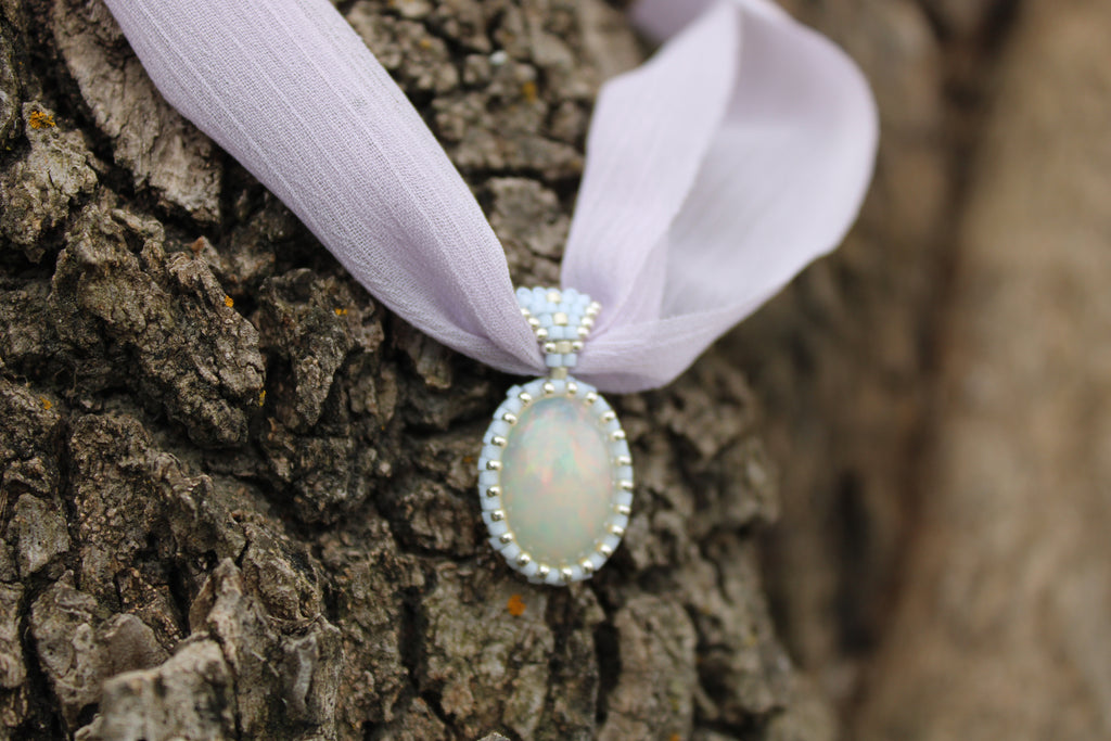 Opal Ribbon Necklace