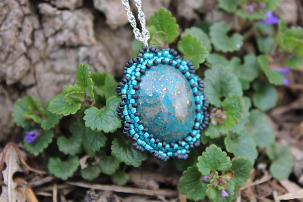 Turquoise Necklace on Sterling Silver Chain