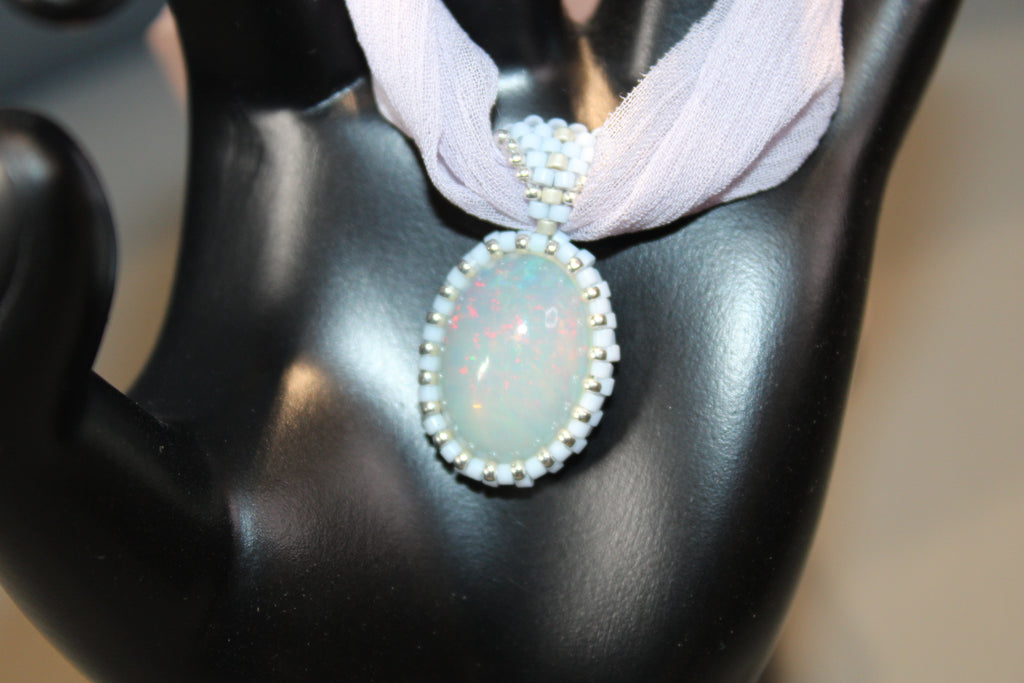 Opal Ribbon Necklace