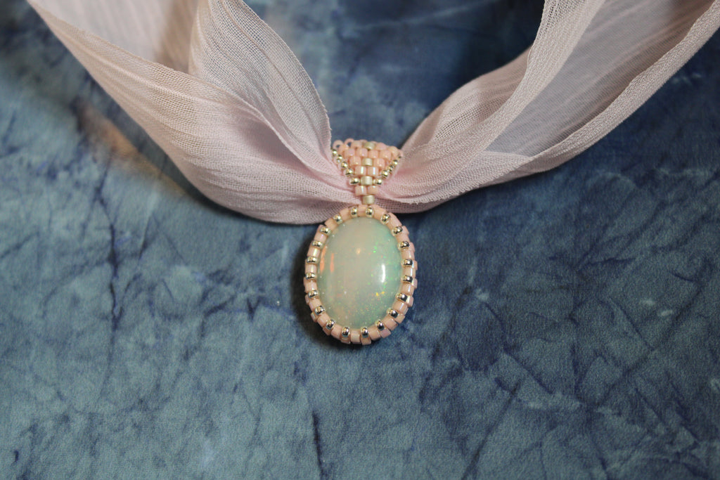 Opal Ribbon Necklace