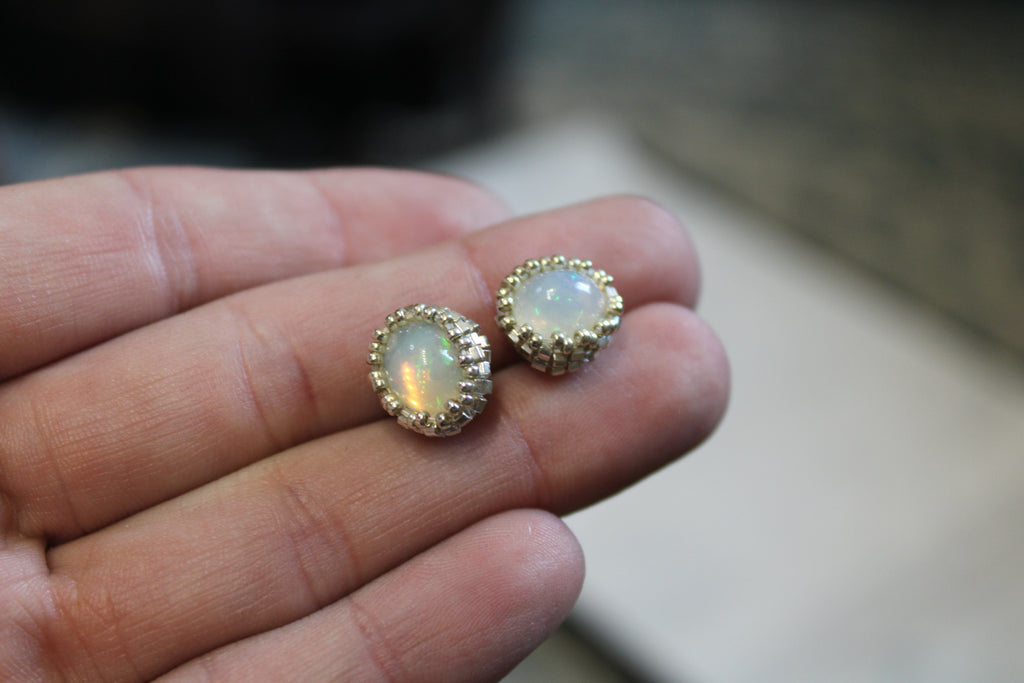 Opal Stud Earrings