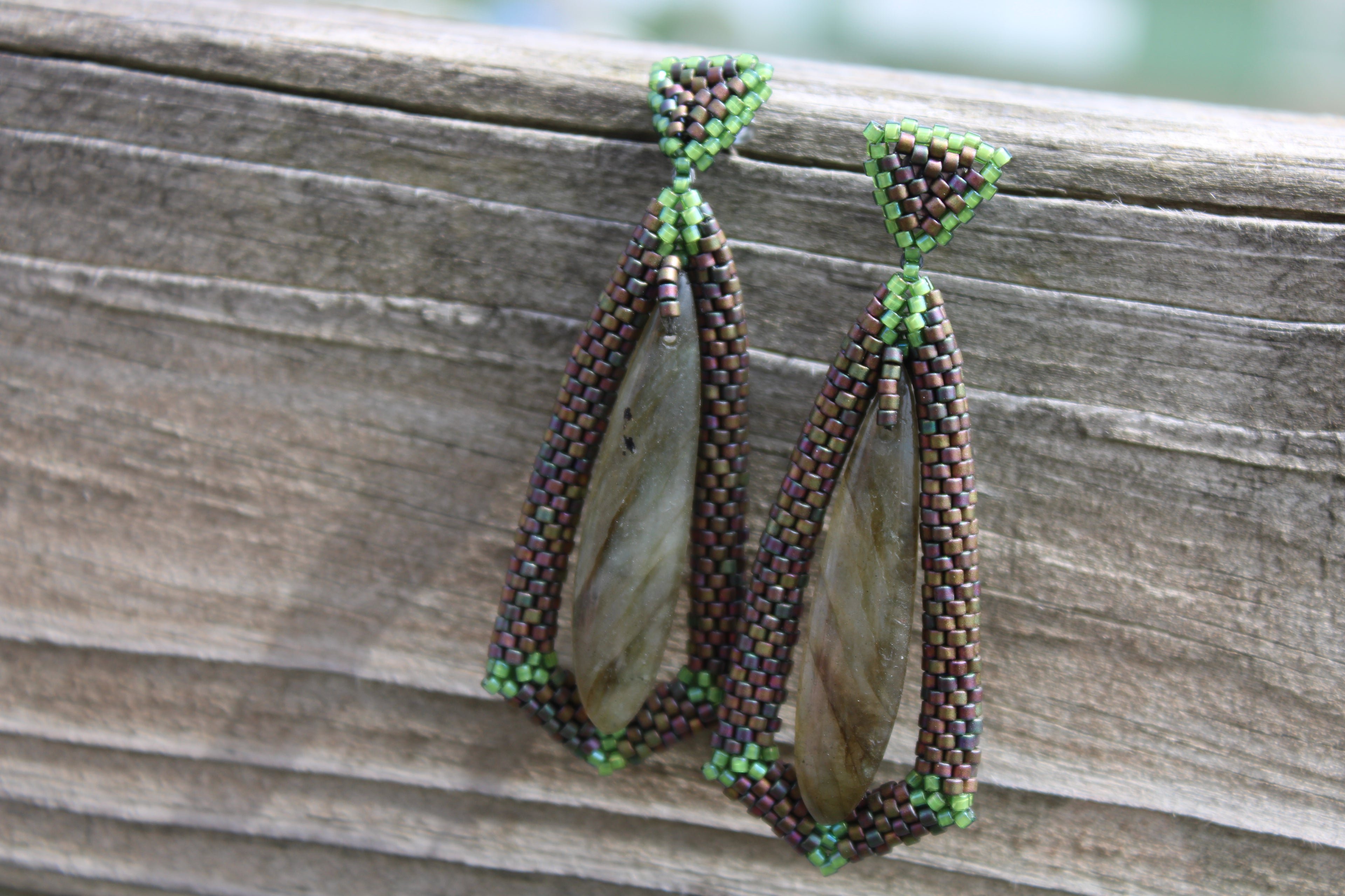 Labradorite Tie Pendant Earrings
