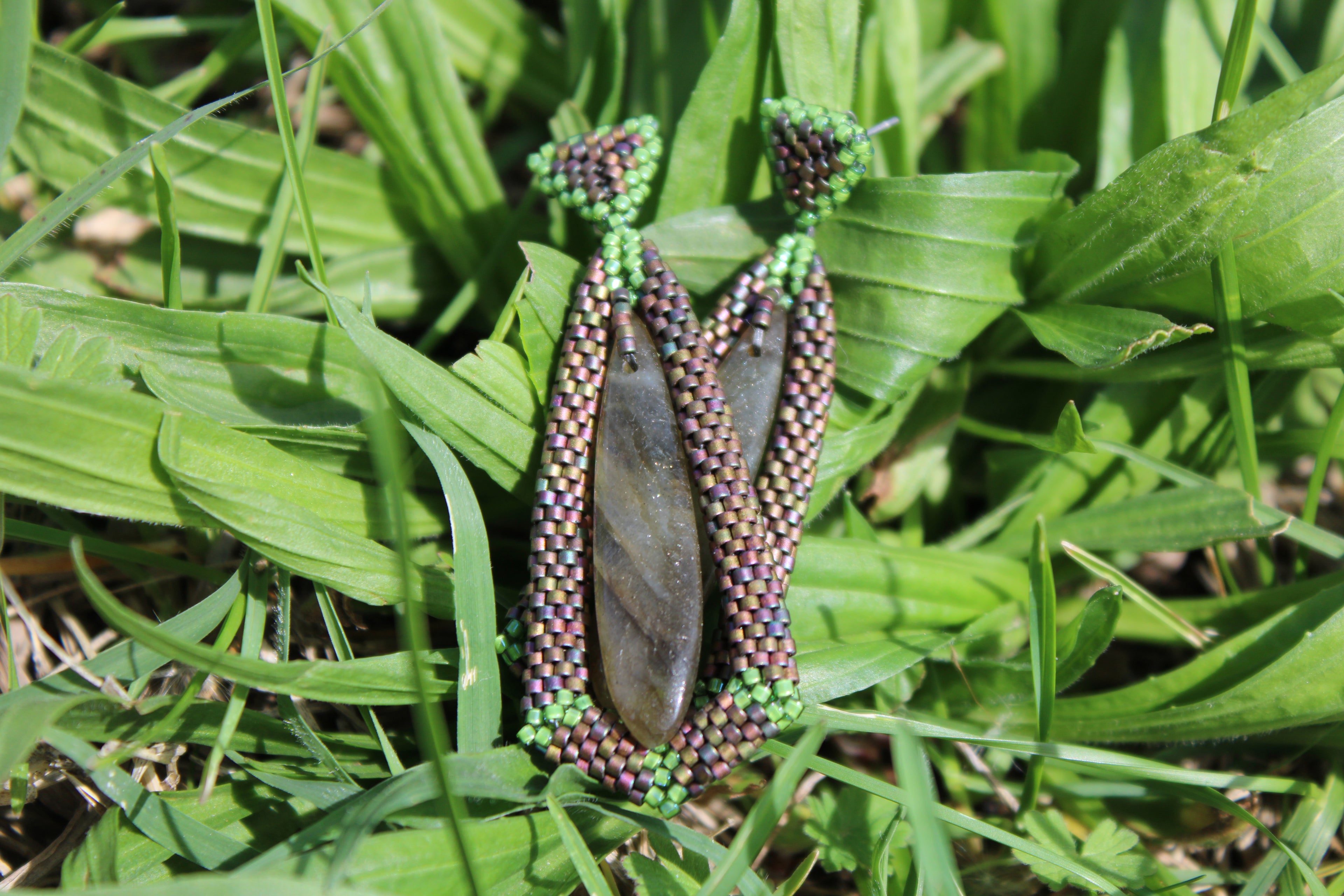 Labradorite Tie Pendant Earrings