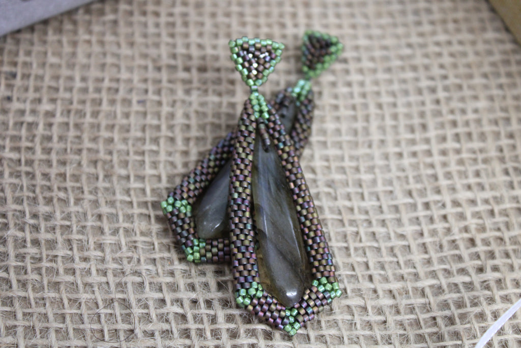 Labradorite Tie Pendant Earrings