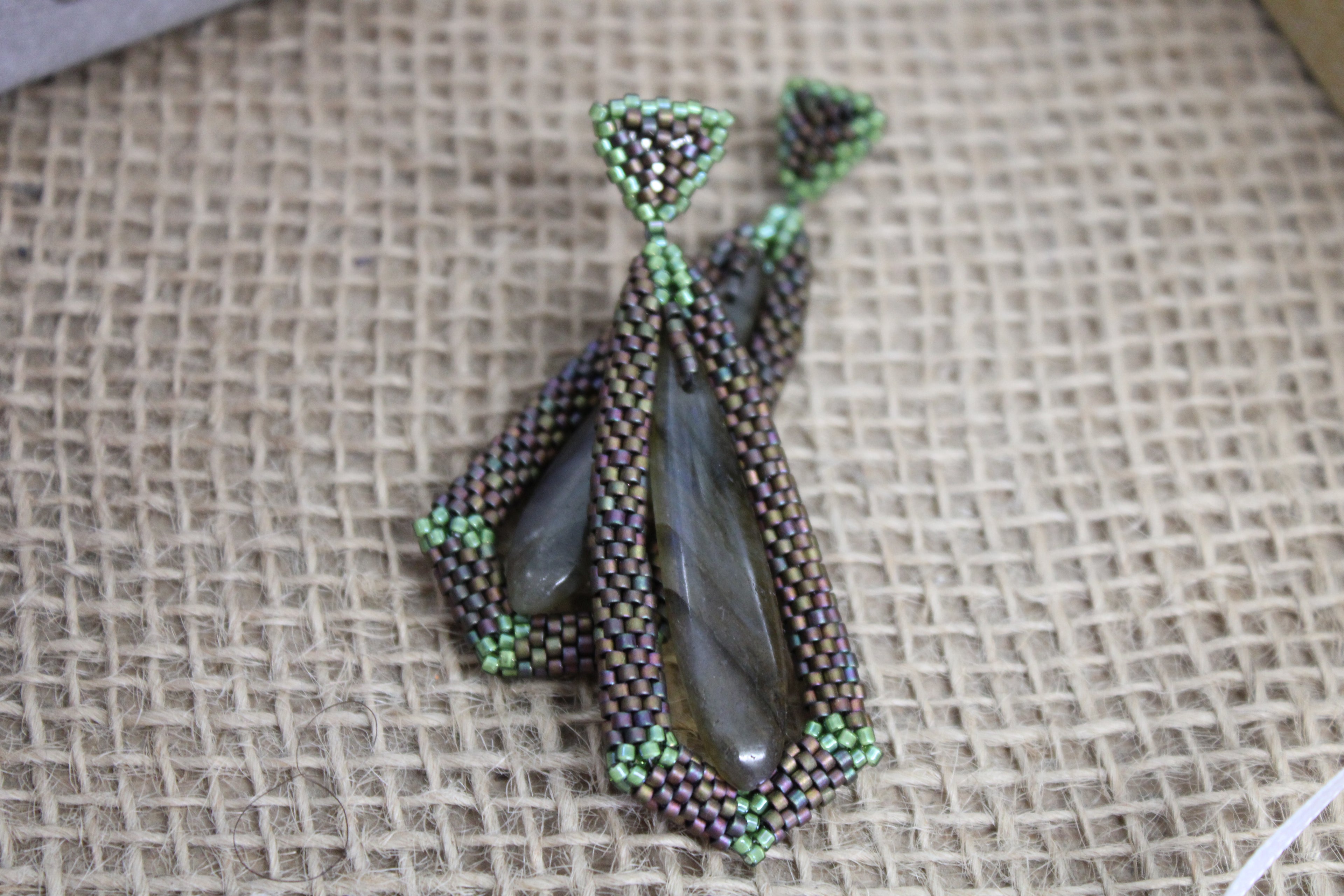 Labradorite Tie Pendant Earrings