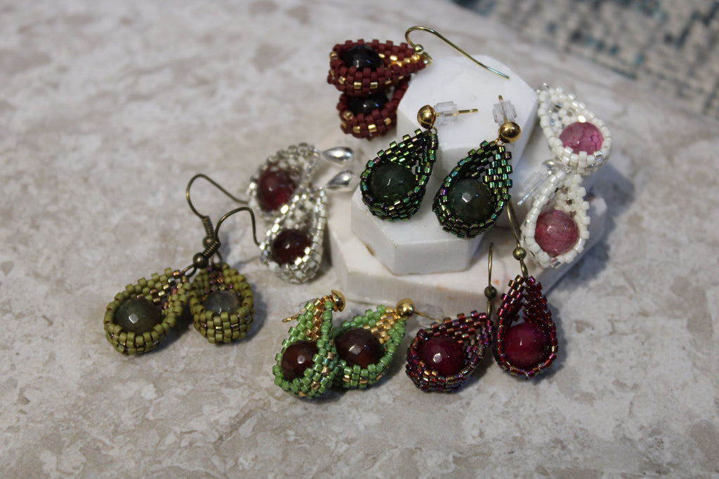 Dyed Agate Drop Earrings