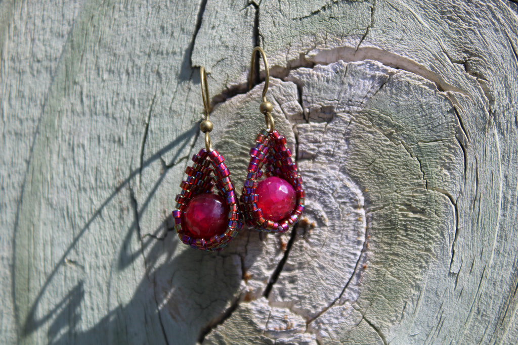 Dyed Agate Drop Earrings