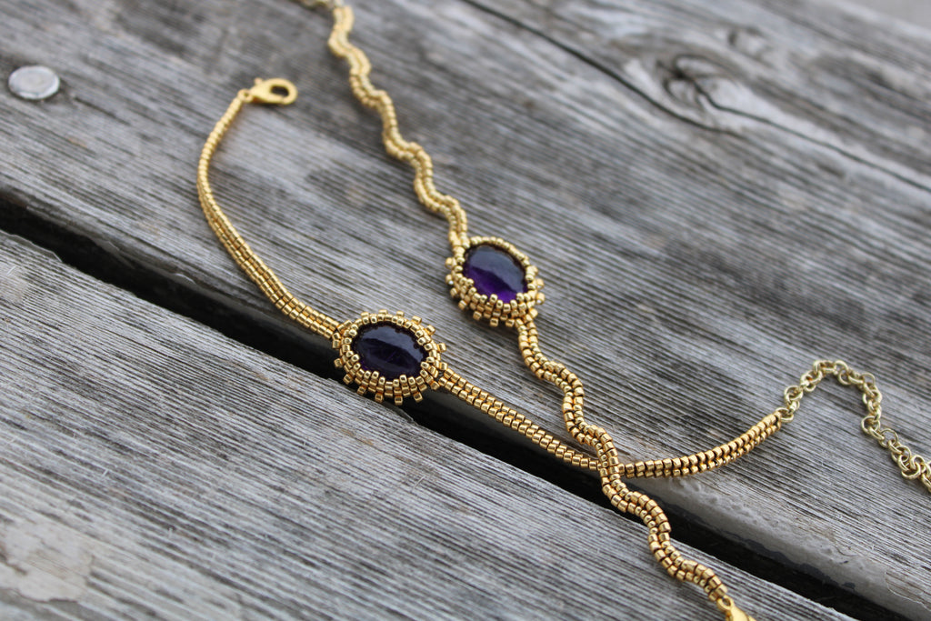 Amethyst Beaded Bracelets
