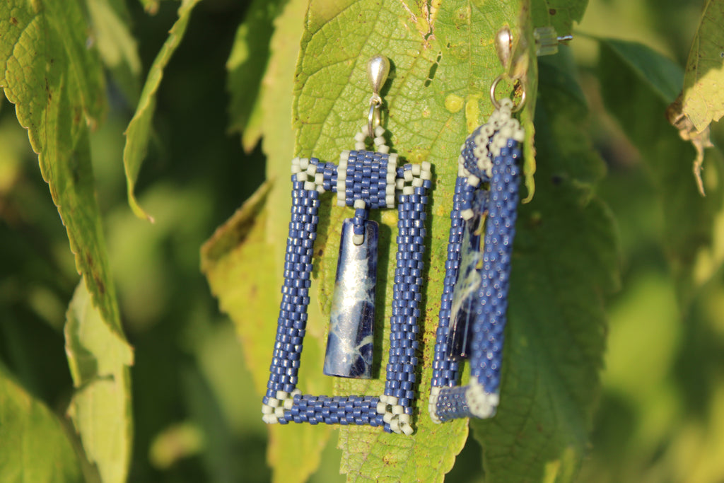 Trapezoid Sodalite Earrings