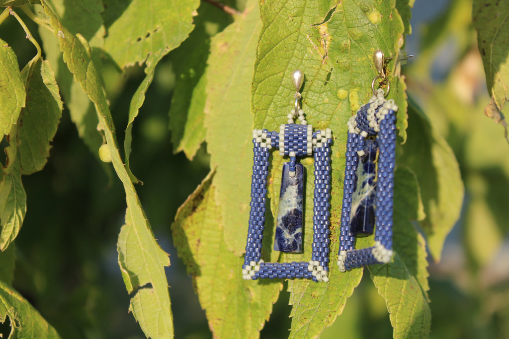 Trapezoid Sodalite Earrings