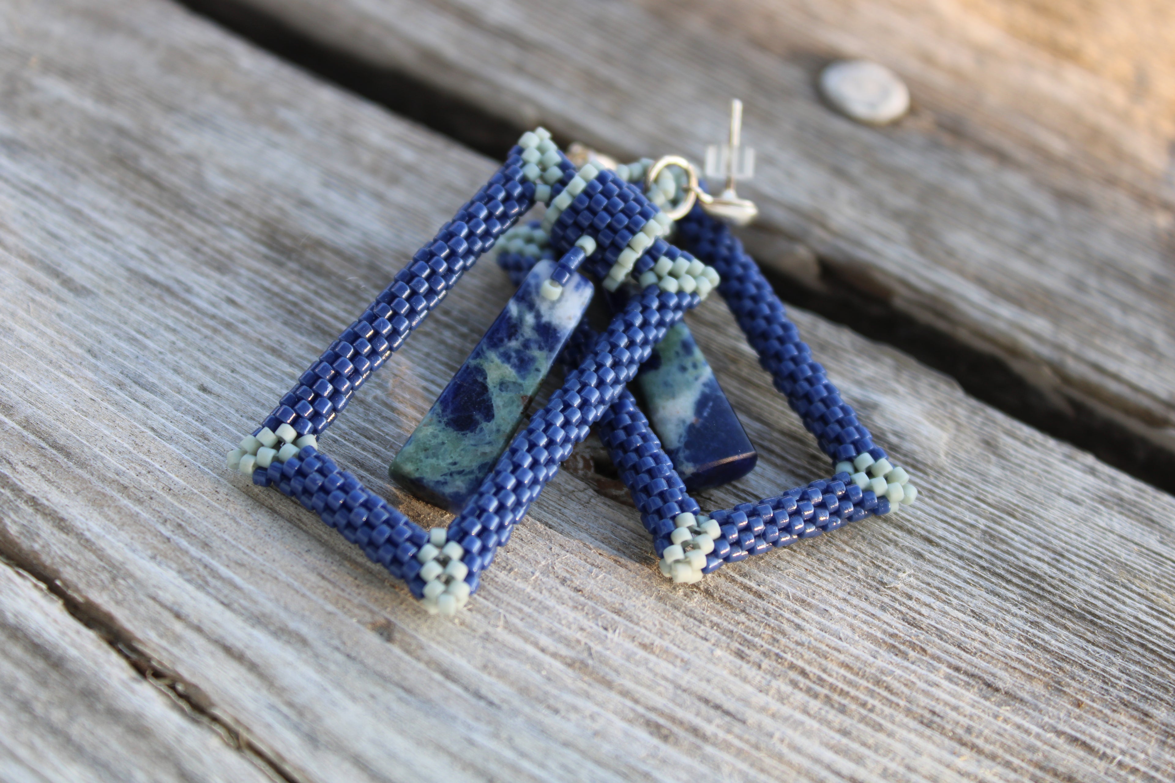 Trapezoid Sodalite Earrings