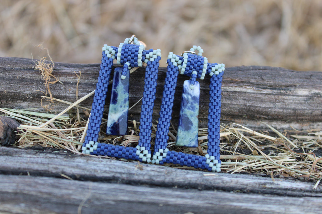 Trapezoid Sodalite Earrings