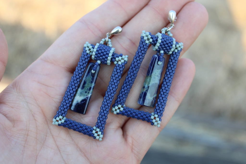 Trapezoid Sodalite Earrings