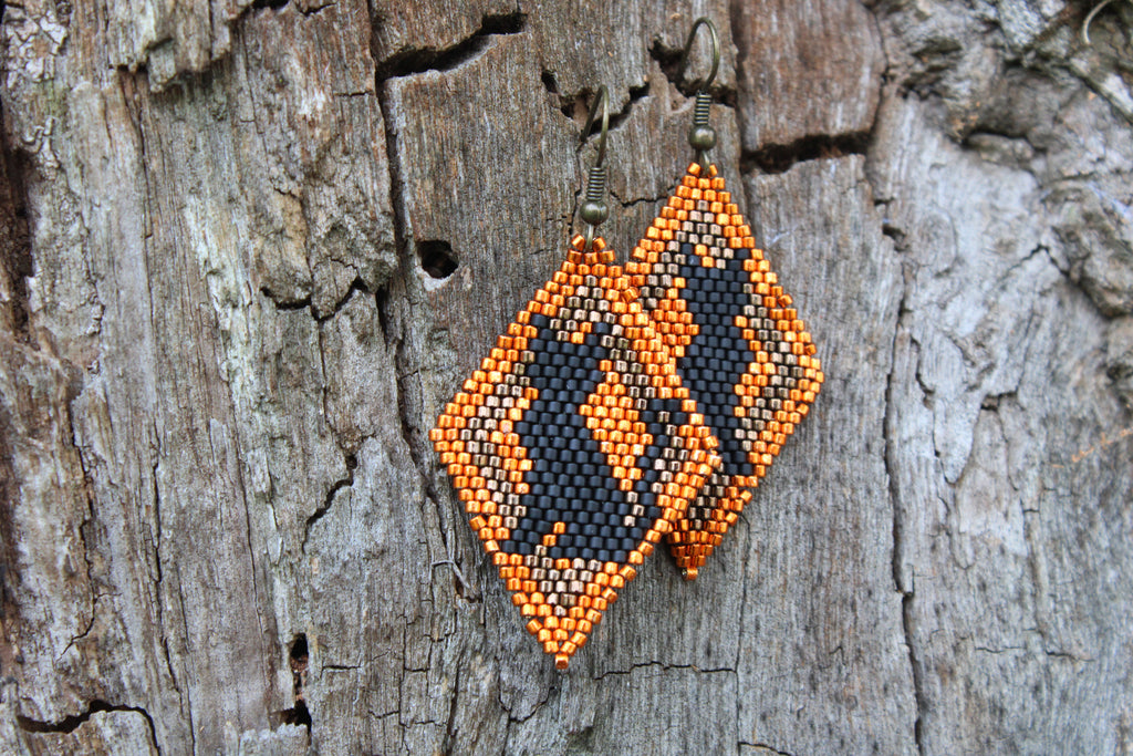 Black Cat Brickstitch Earrings