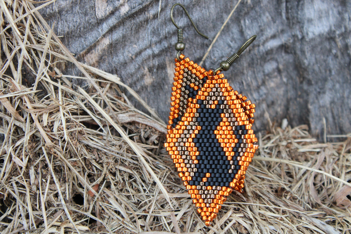 Black Cat Brickstitch Earrings