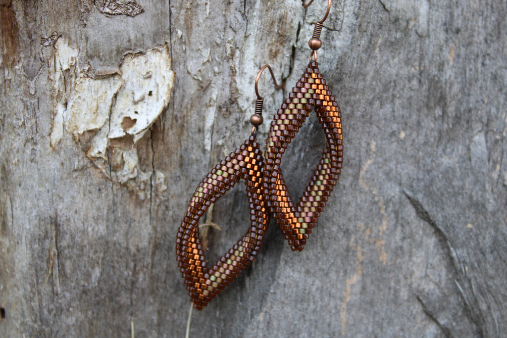 Neutral Tones Peyote Twist Earrings