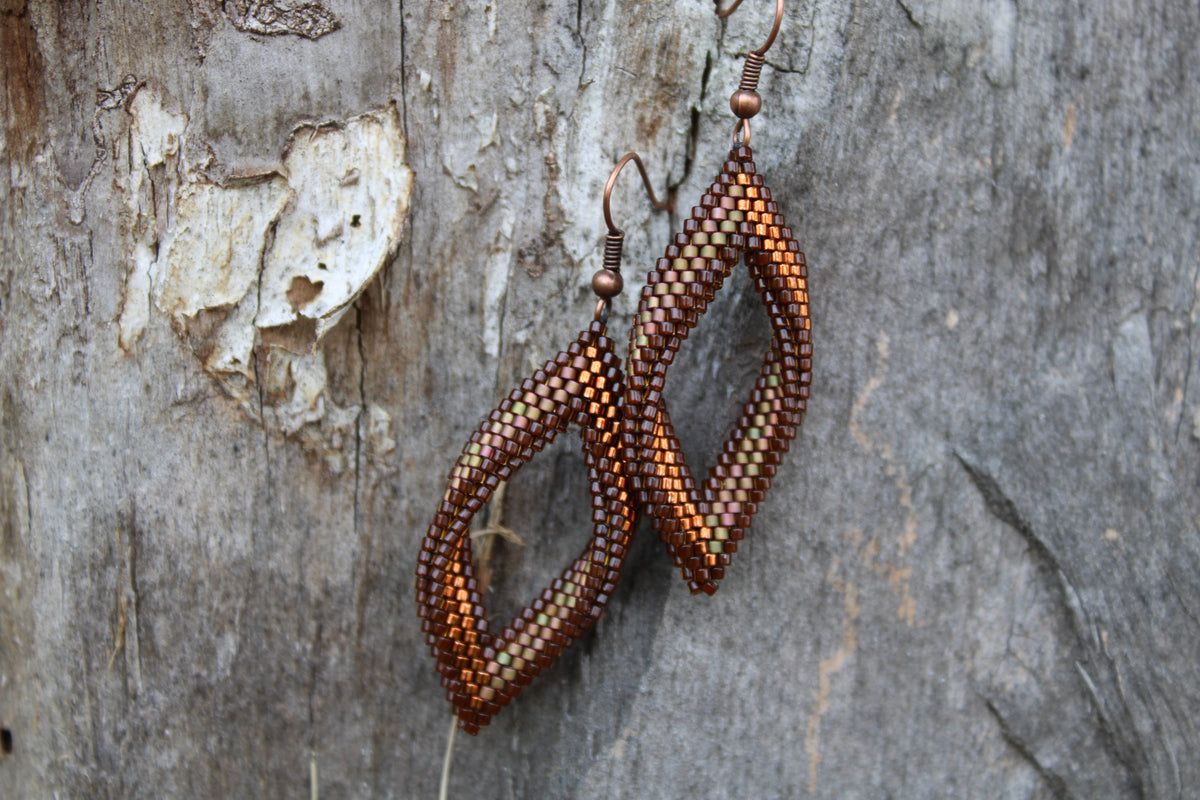 Neutral Tones Peyote Twist Earrings