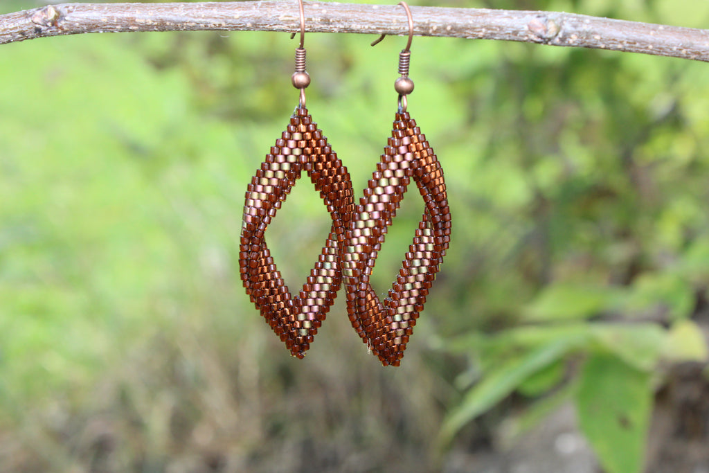 Neutral Tones Peyote Twist Earrings