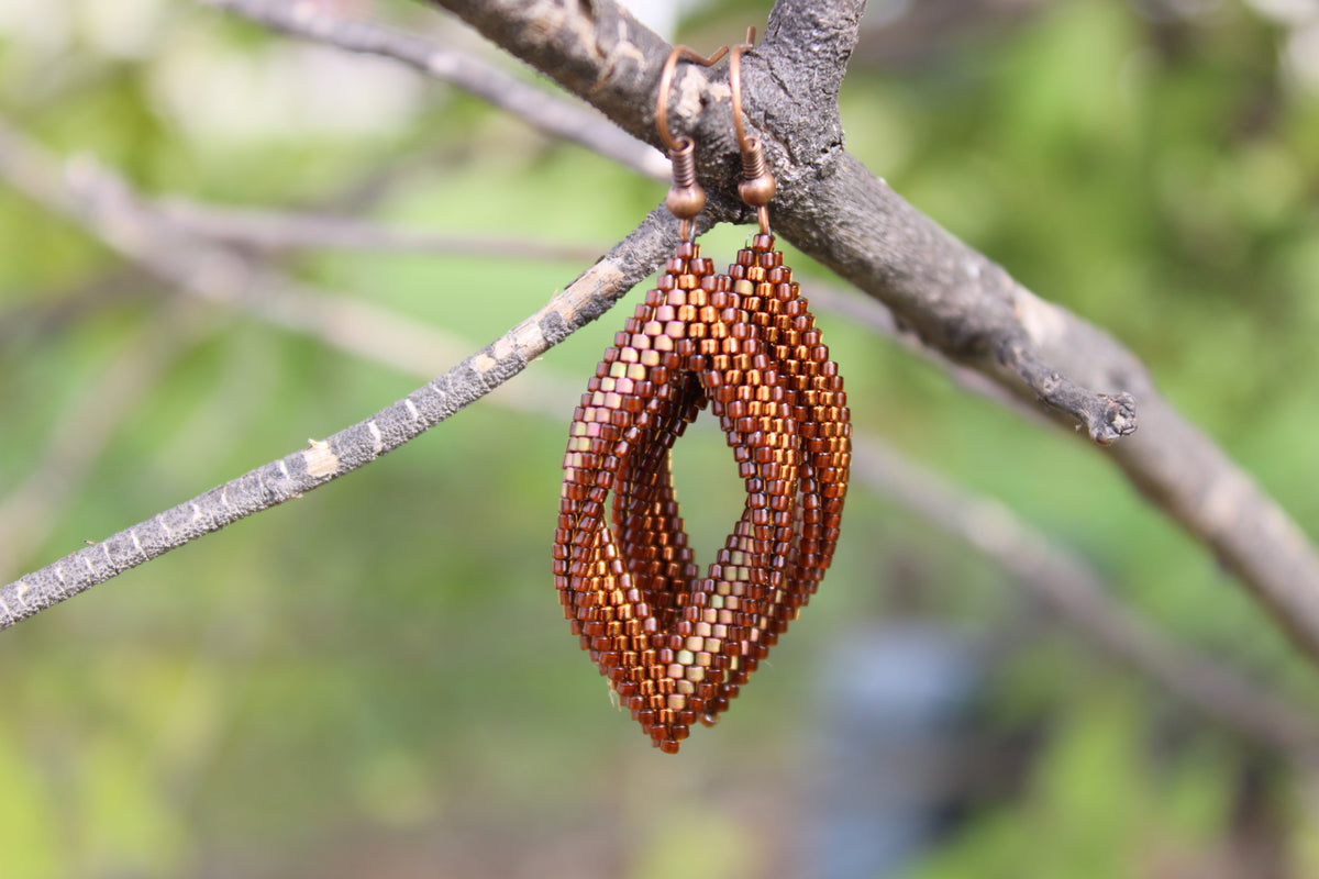 Neutral Tones Peyote Twist Earrings
