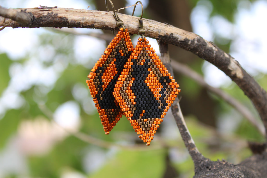 Black Cat Brickstitch Earrings