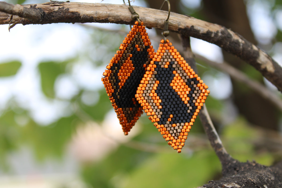 Black Cat Brickstitch Earrings