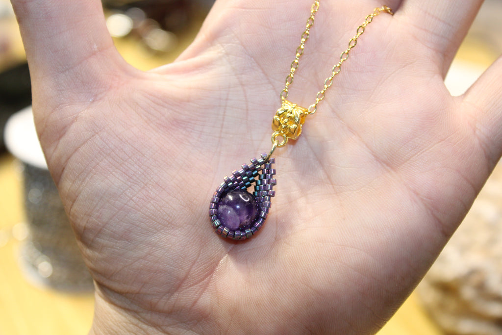 Amethyst Drop Necklaces