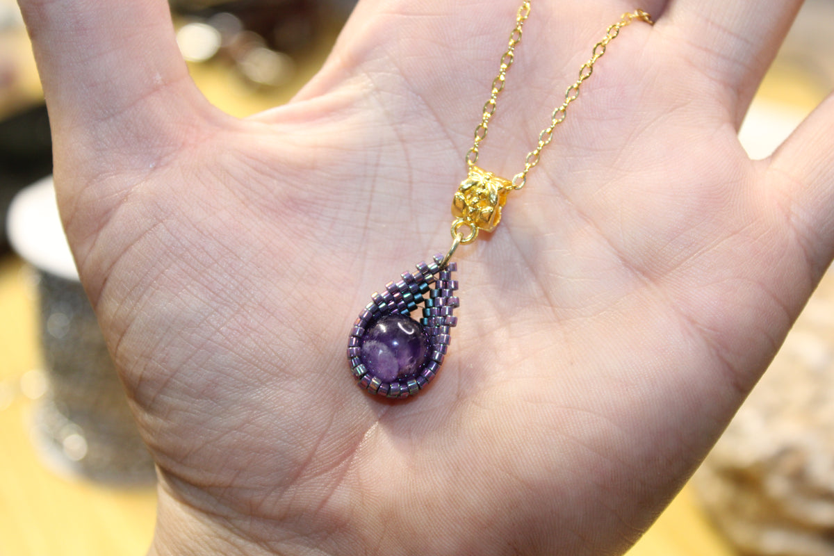 Amethyst Drop Necklaces