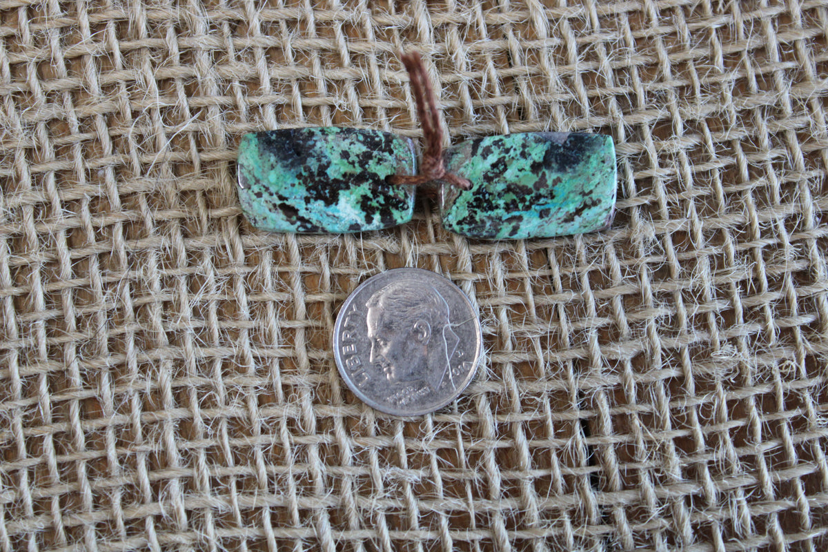 Pair of Small Parrot Wing Chrysocolla Cabs