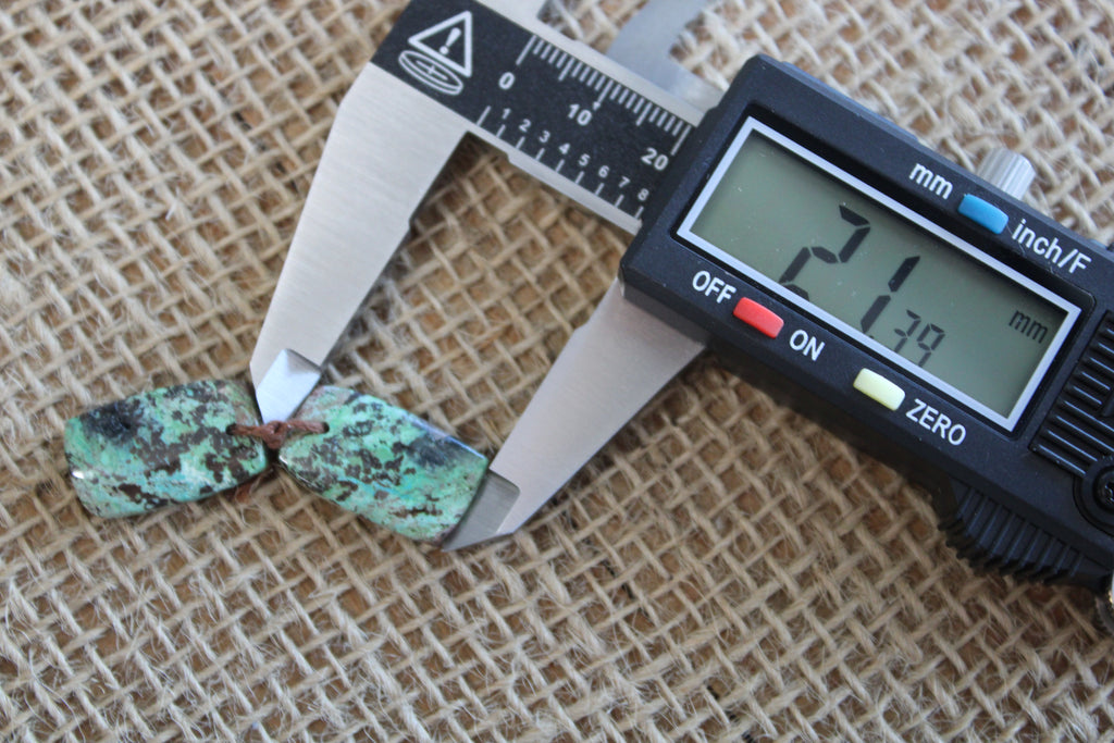 Pair of Small Parrot Wing Chrysocolla Cabs
