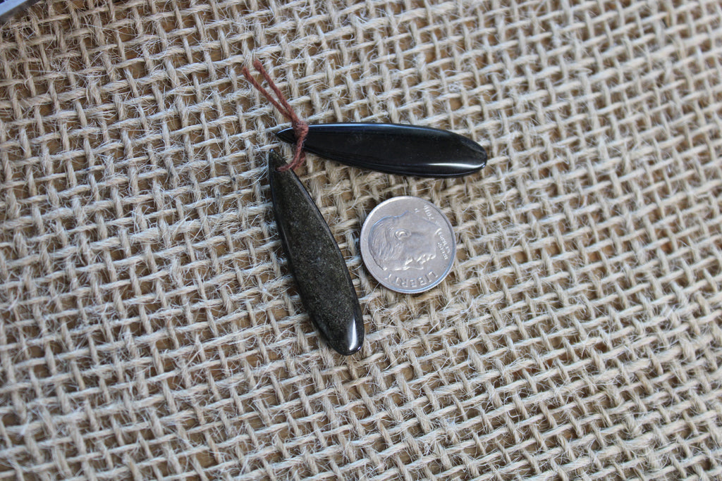 Obsidian Cabs for Tie Pendant Earrings