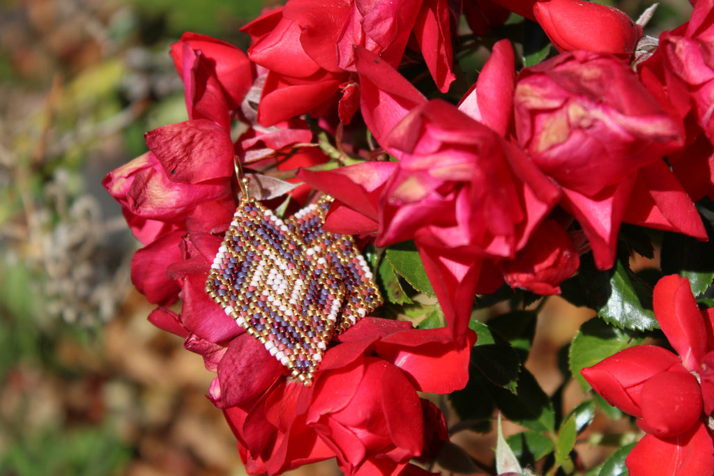 Pink Ombre Brick Stitch Earrings
