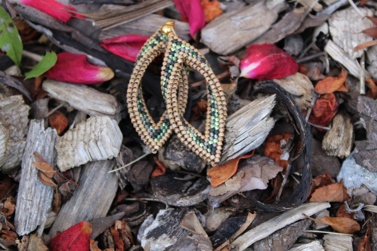 Camo Peyote Twist Earrings