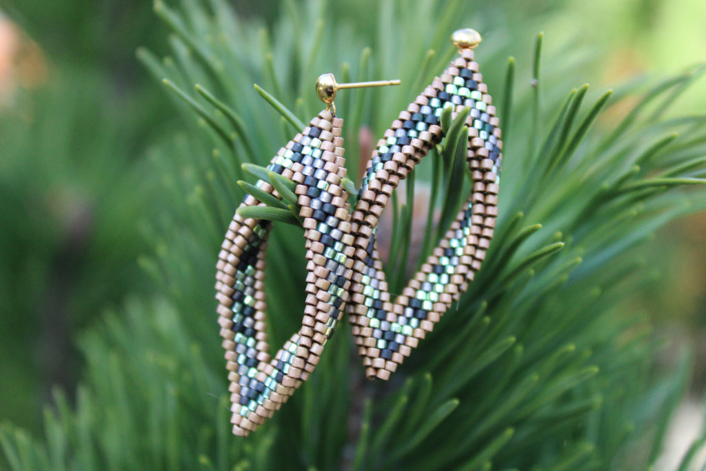 Camo Peyote Twist Earrings