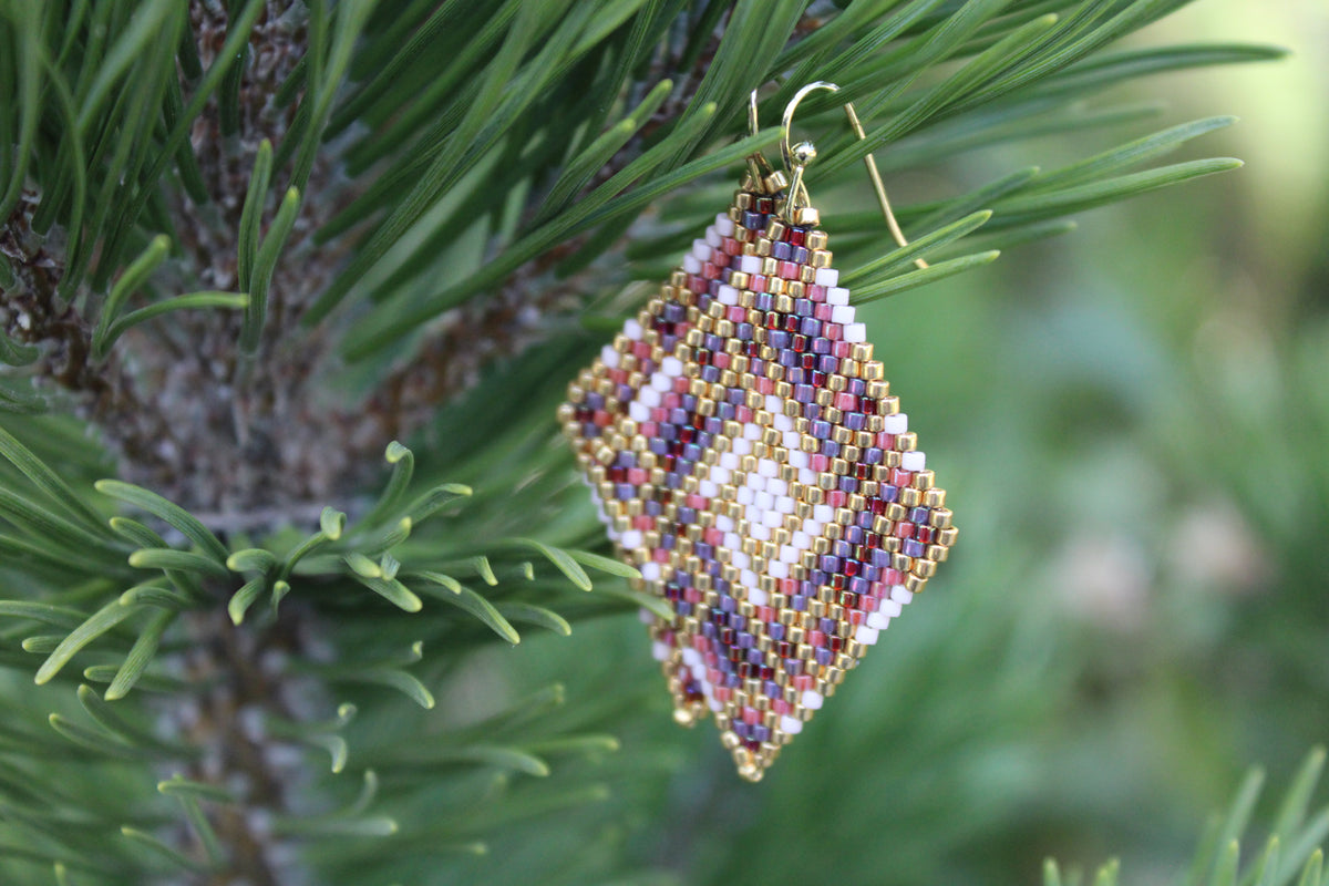 Pink Ombre Brick Stitch Earrings