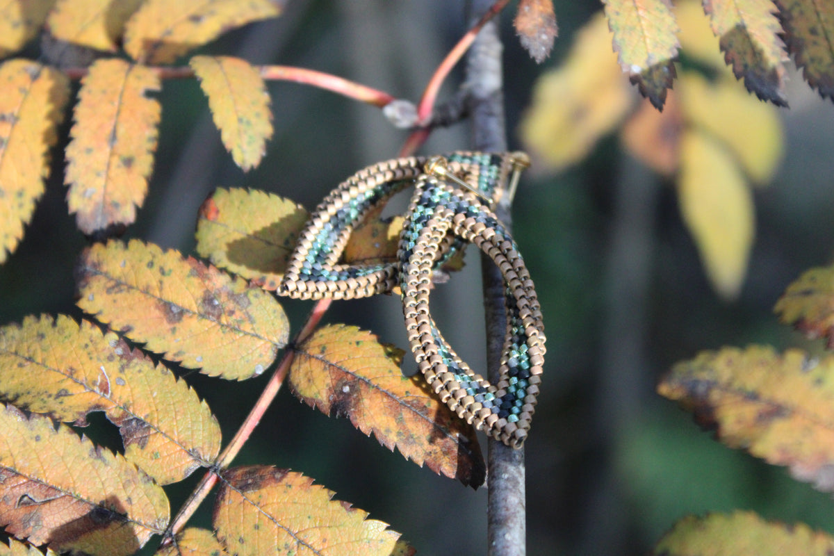 Camo Peyote Twist Earrings