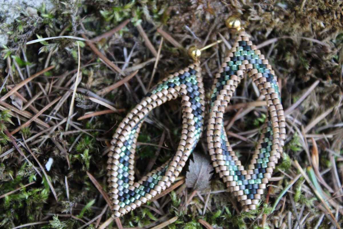 Camo Peyote Twist Earrings