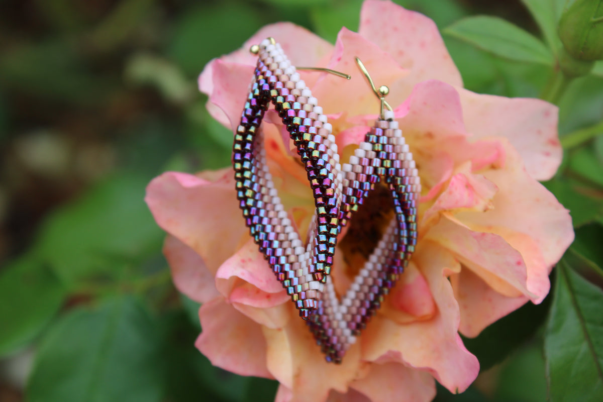 Pink Ombre Peyote Twist Earrings