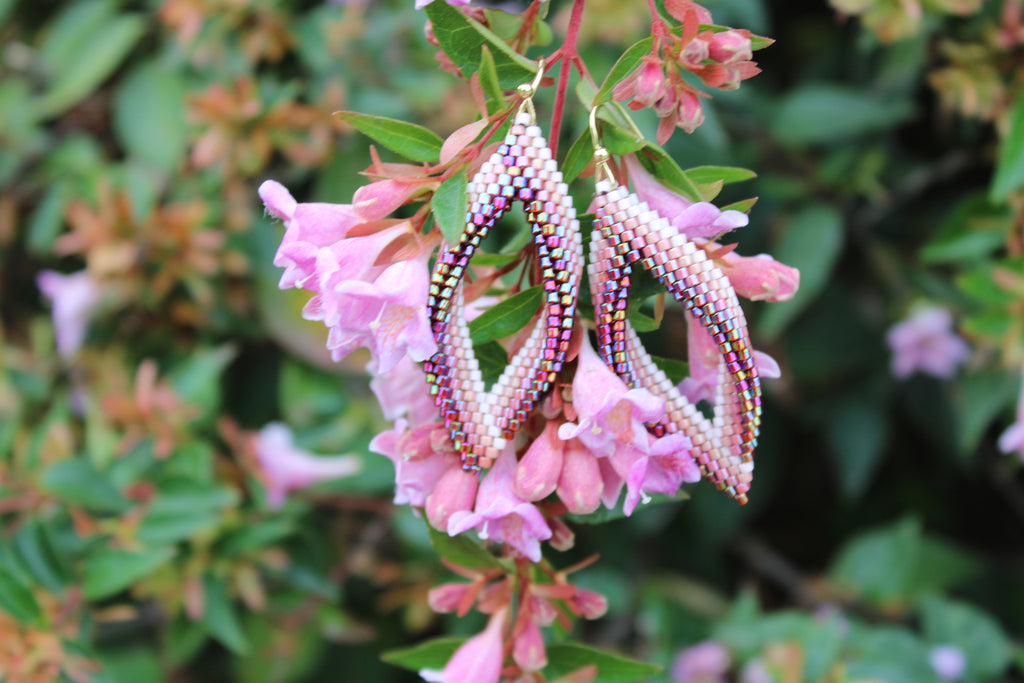 Pink Ombre Peyote Twist Earrings