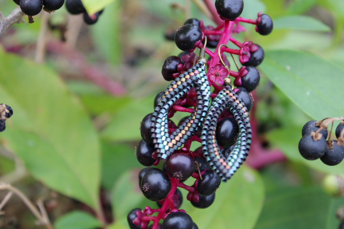 Tiny Blue and Brown Peyote Twist