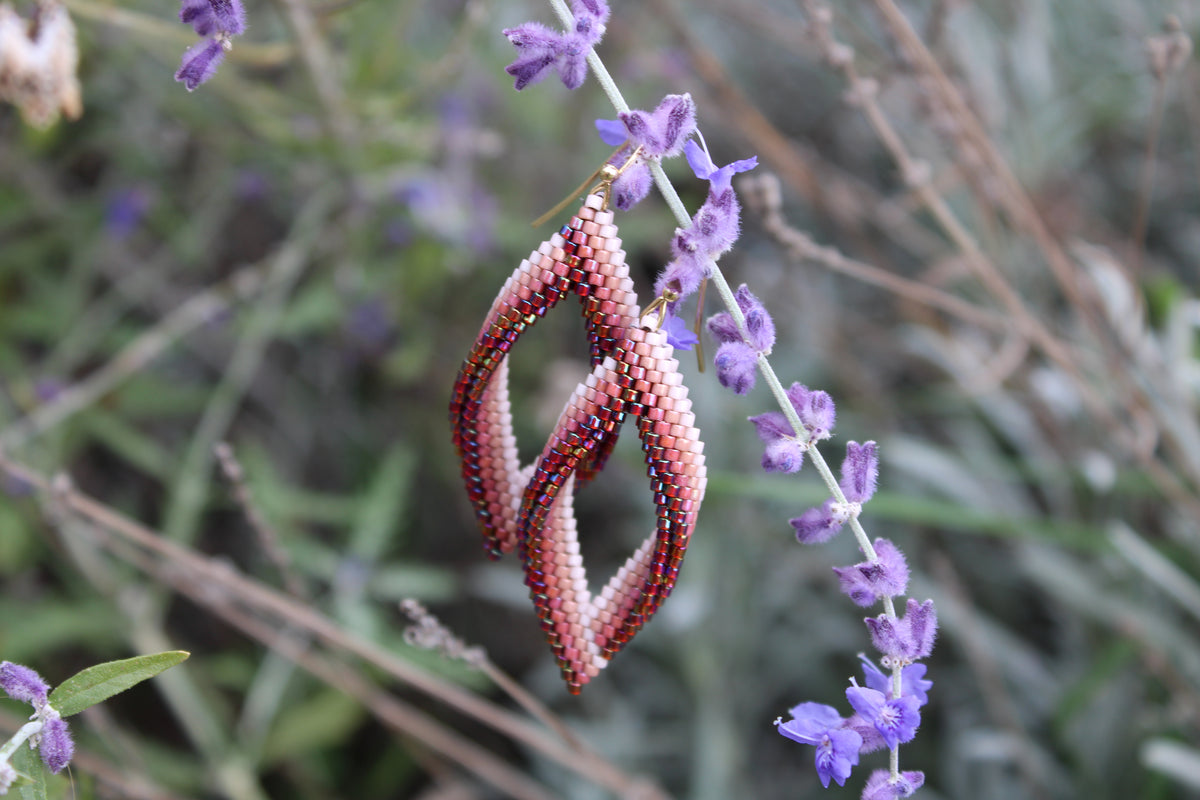 Pink Ombre Peyote Twist Earrings