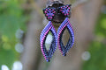 Small Purple Peyote Twist Earrings